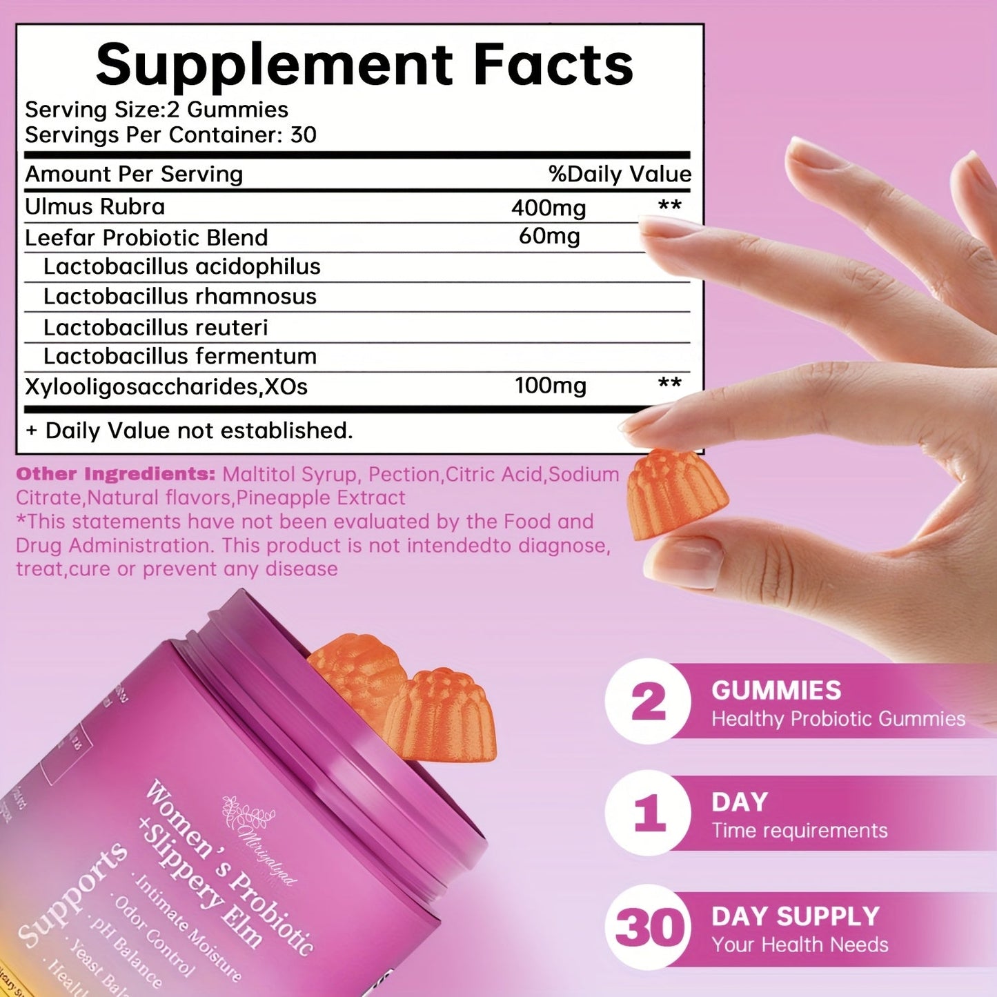 Women's Probiotic Gummies - 60 Count Daily Digestive Health Support