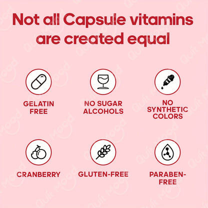 Women's Private Probiotics - pH Balance Support for Intimate Health with Cranberry (60 Capsules)