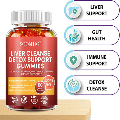 SOOMIIG Liver Cleanse Detox Gummies + Liver Nutrients with Milk Thistle Extract To Help Cleanse, Detoxify and Purify The Liver