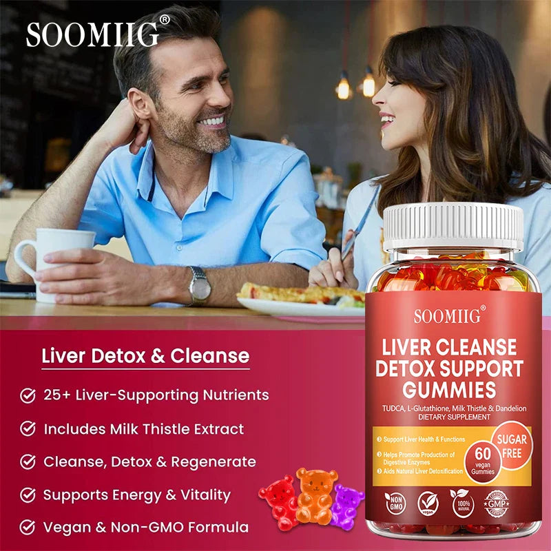 SOOMIIG Liver Cleanse Detox Gummies + Liver Nutrients with Milk Thistle Extract To Help Cleanse, Detoxify and Purify The Liver