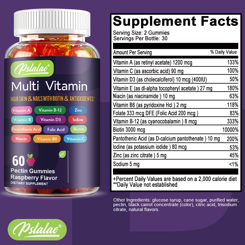 Premium Antioxidant Multivitamin - 60 Capsules for Healthy Hair, Skin, Nails & Brain Support